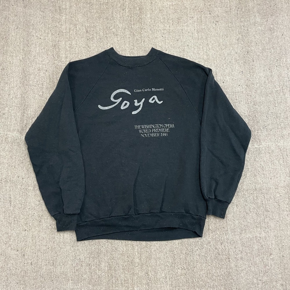 Vintage Goya Opera Sweatshirt Men Large Black 80s‎ Jerzees